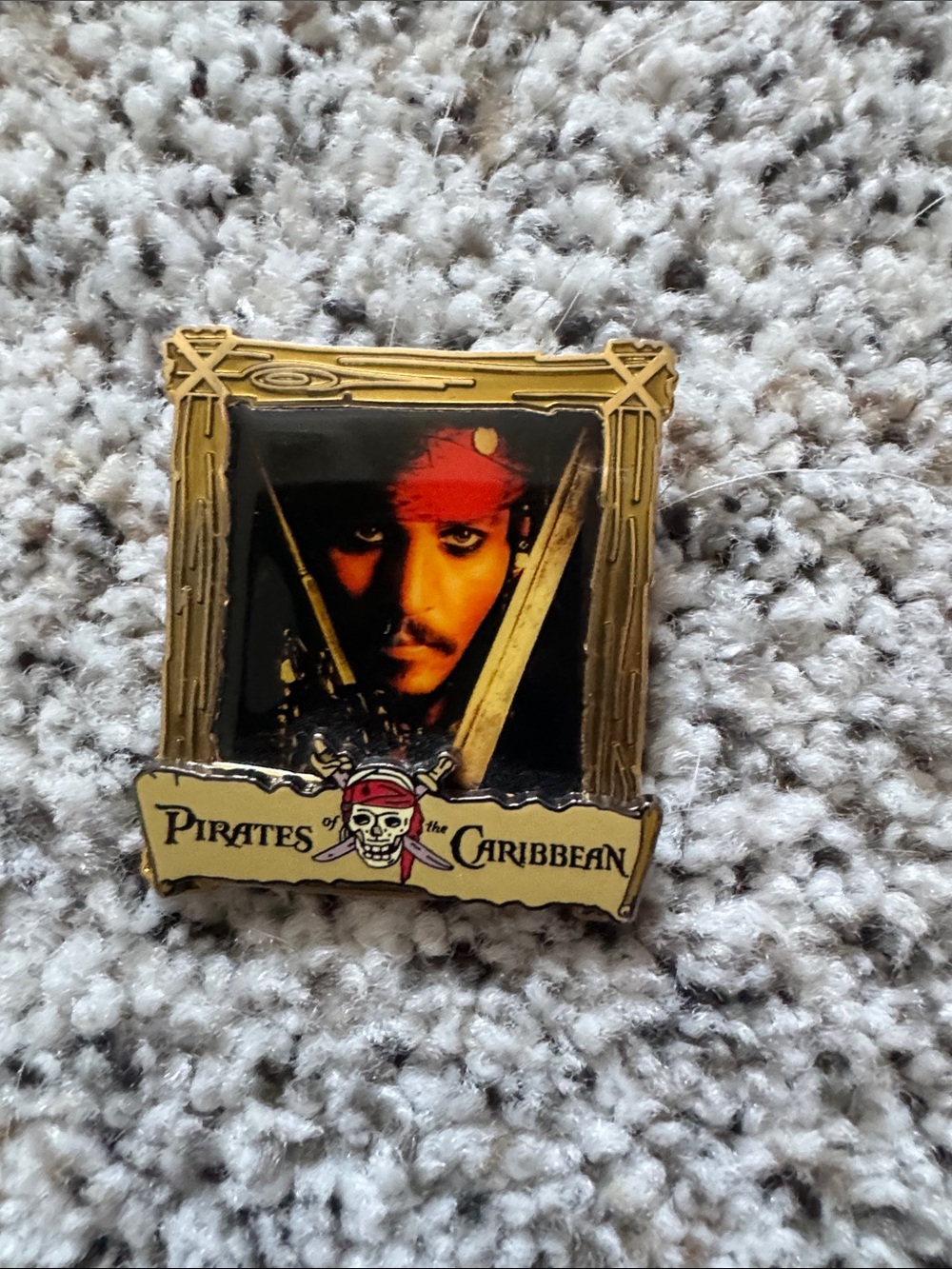 Disney Pirates of the Caribbean Enamel Pin - Black, Gold, Red